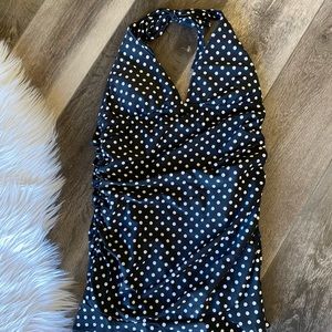 Retro black and white polkadot swimsuit